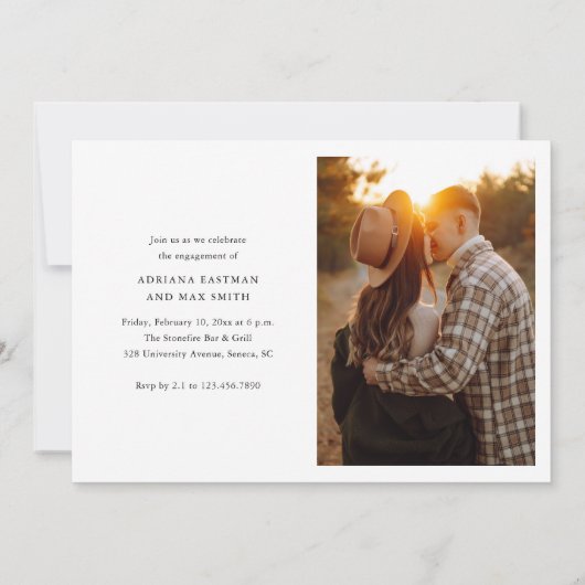 Eenvoudig script 2 foto bruiloft Verloving Kaart (Achterkant)