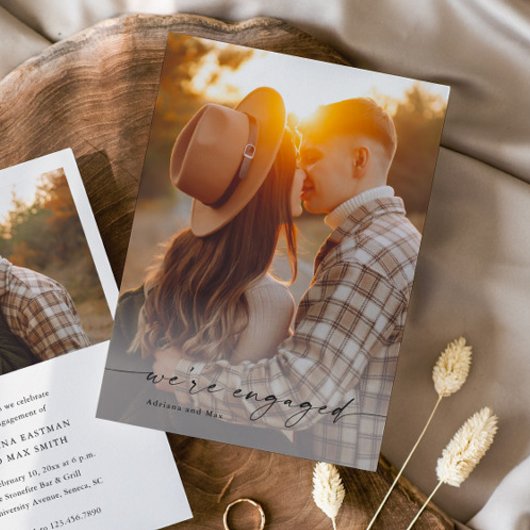 Eenvoudig script 2 foto bruiloft Verloving Kaart