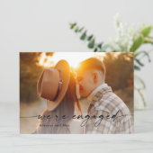 Eenvoudig script 2 foto bruiloft Verloving Kaart (Staand voorkant)