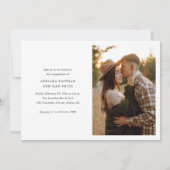 Eenvoudig script 2 foto bruiloft Verloving Kaart (Achterkant)