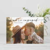Eenvoudig script 2 foto bruiloft Verloving Kaart (Staand voorkant)