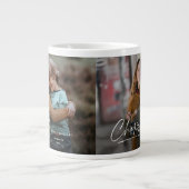 Eenvoudig script 2 foto kerstvakantie grote koffiekop (Voorkant)