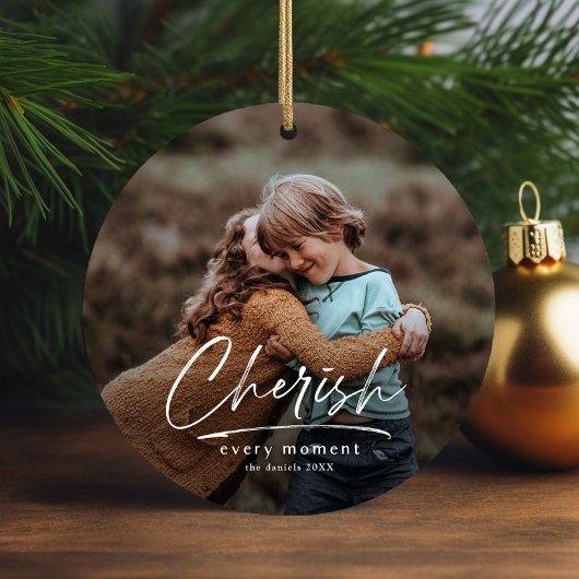 Eenvoudig script 2 foto Kerstvakantie Keramisch Ornament