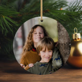 Eenvoudig script 2 foto Kerstvakantie Keramisch Ornament