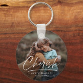 Eenvoudig Script 2 Foto Kerstvakantie Sleutelhanger (Voorkant)