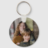 Eenvoudig Script 2 Foto Kerstvakantie Sleutelhanger (Achterkant)