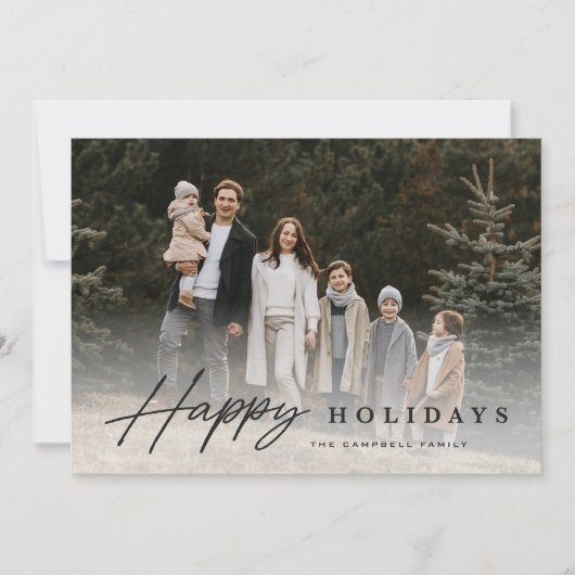 Eenvoudig script 3 foto blij feestdagenkaart (Voorkant)