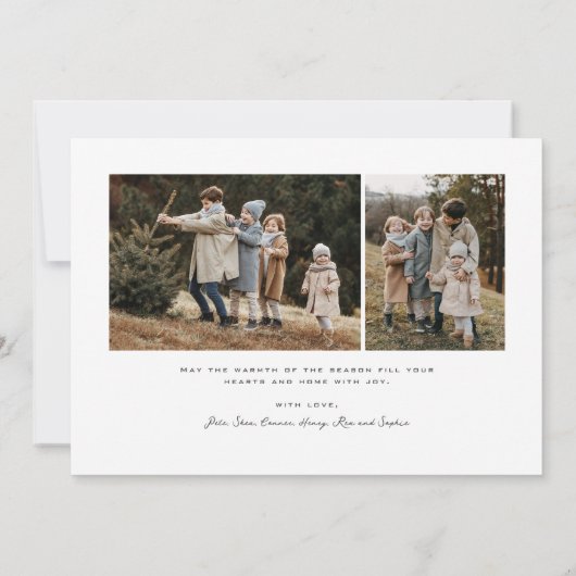 Eenvoudig script 3 foto blij feestdagenkaart (Achterkant)