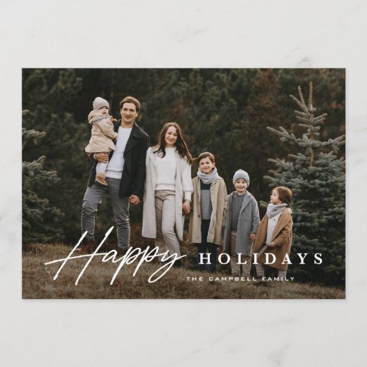 Eenvoudig script 3 foto blij feestdagenkaart (Voorkant)