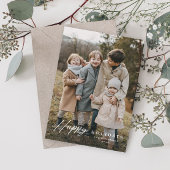 Eenvoudig script 3 foto blij feestdagenkaart