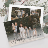 Eenvoudig script 3 foto blij feestdagenkaart