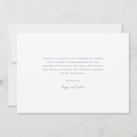 Eenvoudig script 3 foto bruiloft kaart (Achterkant)