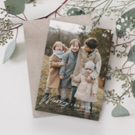 Eenvoudig script 3 foto Vrolijk kerstfeest Feestdagenkaart
