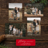 Eenvoudig script 3 foto Vrolijk kerstfeest Feestdagenkaart
