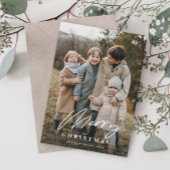 Eenvoudig script 3 foto Vrolijk kerstfeest Feestdagenkaart