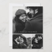 Eenvoudig Script 3 Photo Collage Wedding Bedankkaart (Voorkant)