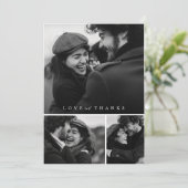 Eenvoudig Script 3 Photo Collage Wedding Bedankkaart (Staand voorkant)