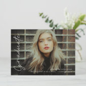 Eenvoudig script 4 Foto Graduation Party Kaart (Staand voorkant)