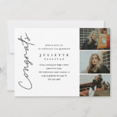 Eenvoudig script 4 Foto Graduation Party Kaart (Achterkant)