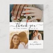 Eenvoudig script 4 Photo Collage Weddenschap Bedan Briefkaart (Voorkant)