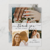 Eenvoudig script 4 Photo Collage Weddenschap Bedan Briefkaart (Voorkant / Achterkant)