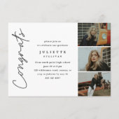 Eenvoudig script 4 Photo Graduation Invitations (Achterkant)