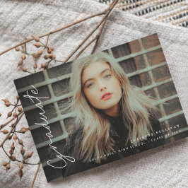 Eenvoudig script 4 Photo Graduation Invitations