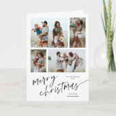 Eenvoudig script 5 foto Vrolijk kerstfeest Kaart (Voorkant)