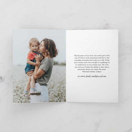 Eenvoudig script 5 foto Vrolijk kerstfeest Kaart (Binnen)