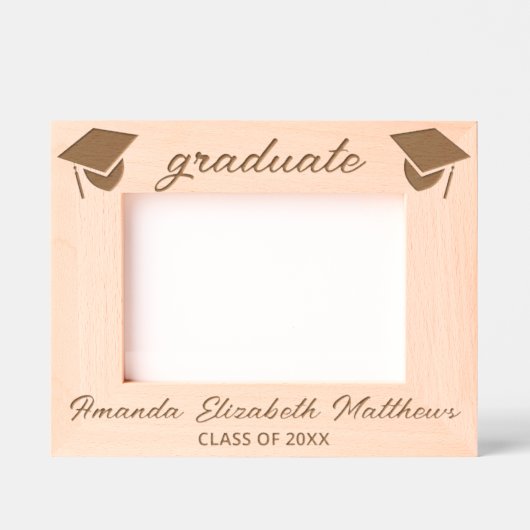 Eenvoudig Script 7x5L Elegant Chic Afstuderen Afbe Gegraveerde Lijstjes (Voorkant)