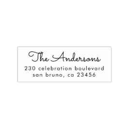 Eenvoudig script Aangepaste familienaam Retouradre Rubberstempel