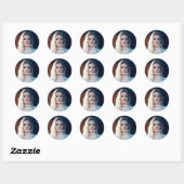 Eenvoudig script afstudeerfoto ballon ronde sticker (Vel)