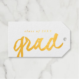 Eenvoudig script | Afstudeergoud Cadeaulabels