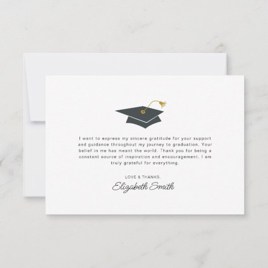 Eenvoudig script afstuderen dank u fotokaart bedankkaart (Achterkant)