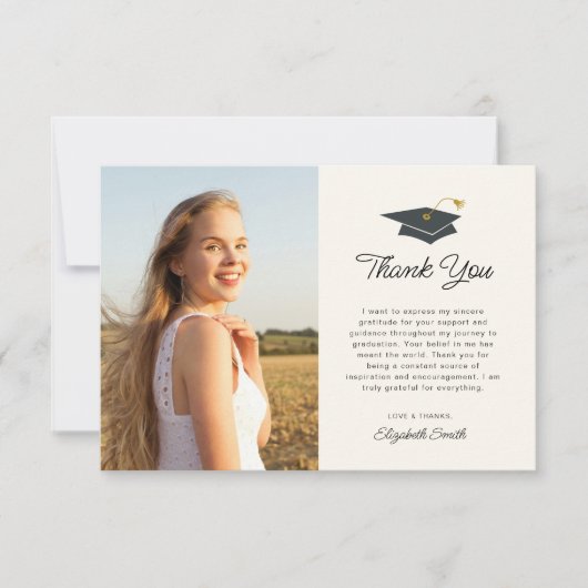 Eenvoudig script afstuderen foto dank u kaart (Voorkant)