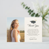 Eenvoudig script afstuderen foto dank u kaart (Staand voorkant)