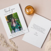 Eenvoudig script Afstuderen Foto Hartelijk dank Kaart