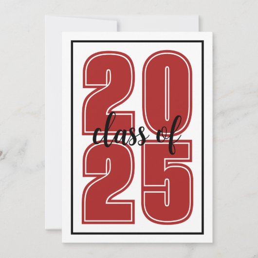 Eenvoudig script Afstuderen Foto rood Afstuderen Aankondiging (Voorkant)