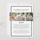 Eenvoudig script Afstuderen Foto rood Afstuderen Aankondiging (Achterkant)