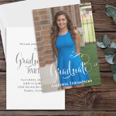 Eenvoudig script Afstuderen fotosjabloon Kaart