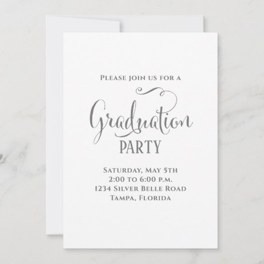 Eenvoudig script Afstuderen fotosjabloon Kaart (Achterkant)