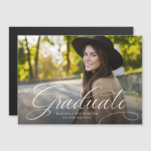 Eenvoudig script afstuderen magnetische aankondigi (Voorkant / Achterkant)