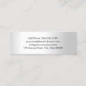 Eenvoudig script Afstuderen Silver Metallic look Contactkaartje (Achterkant)