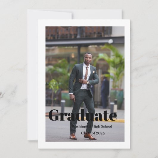 Eenvoudig script afstuderen uitnodigkaart kaart (Voorkant)