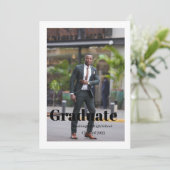 Eenvoudig script afstuderen uitnodigkaart kaart (Staand voorkant)