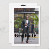 Eenvoudig script afstuderen uitnodigkaart kaart (Voorkant / Achterkant)