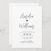 eenvoudig script alles in één QR code bruiloft Kaart (Voorkant / Achterkant)