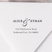 Eenvoudig Script Ampersand Bruiloft Retouradres Zelfinktende Stempel