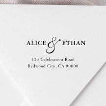 Eenvoudig Script Ampersand Bruiloft Retouradres