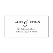 Eenvoudig Script Ampersand Bruiloft Retouradres Zelfinktende Stempel (Design)